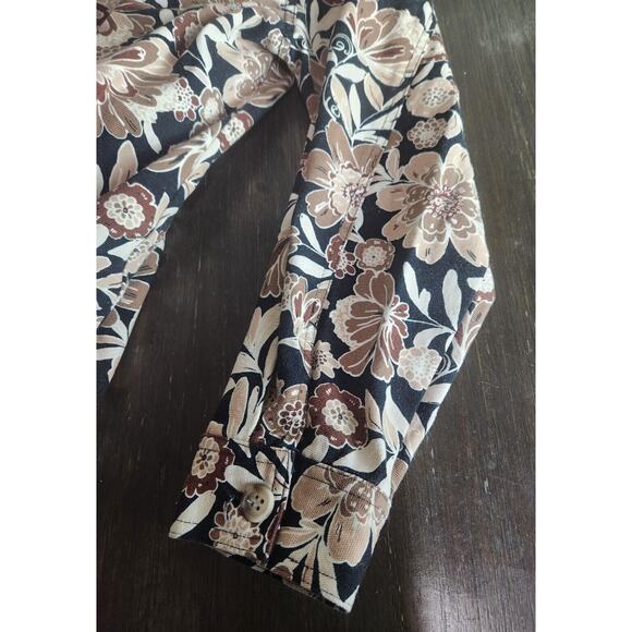 Haymaker Vintage Beige Floral 100% Cotton Button Jacket Long Sleeve Womens Large - Picture 13 of 15